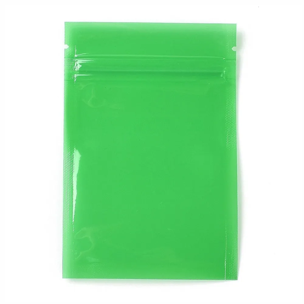 1 Bag Plastic Transparent Zip Lock Bag, Storage Bags, Self Seal Bag, Top Seal, Rectangle, Green, 12x8x0.15cm, Unilateral Thickness: 3.1 Mil(0.08mm)