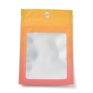 1 Bag Plastic Zip Lock Bag, Storage Bags, Self Seal Bag, Top Seal, with Window and Hang Hole, Rectangle, Orange, 12x8x0.25cm, Unilateral Thickness: 3.1 Mil(0.08mm), 95~100pcs/bag