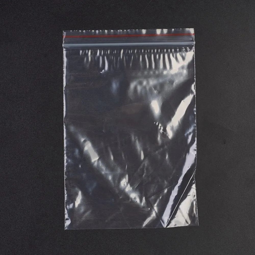 1 Bag Plastic Zip Lock Bags, Resealable Packaging Bags, Top Seal, Self Seal Bag, Rectangle, Red, 13x9cm, Unilateral Thickness: 1.3 Mil(0.035mm)