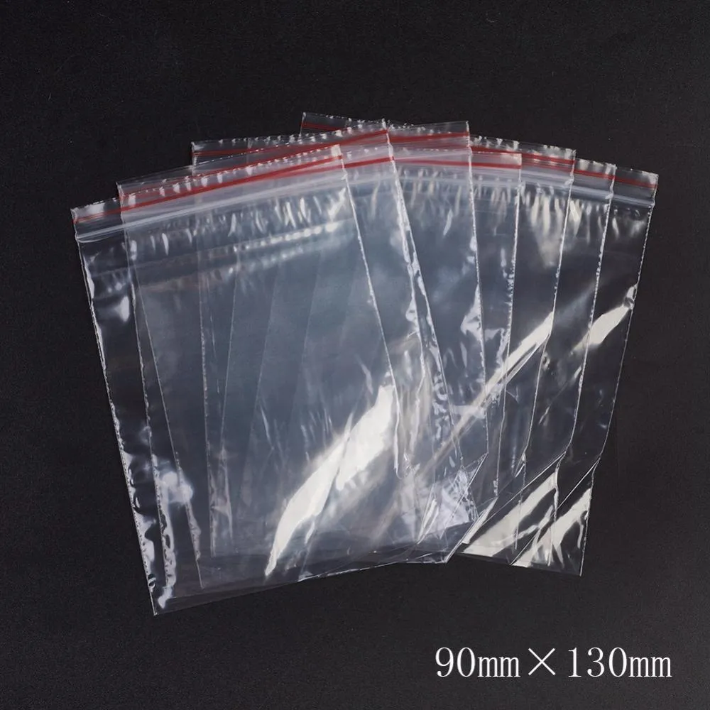 1 Bag Plastic Zip Lock Bags, Resealable Packaging Bags, Top Seal, Self Seal Bag, Rectangle, Red, 13x9cm, Unilateral Thickness: 1.3 Mil(0.035mm)