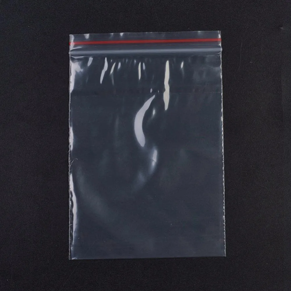 1 Bag Plastic Zip Lock Bags, Resealable Packaging Bags, Top Seal, Self Seal Bag, Rectangle, Red, 13x9cm, Unilateral Thickness: 1.8 Mil(0.045mm), 100pcs/bag