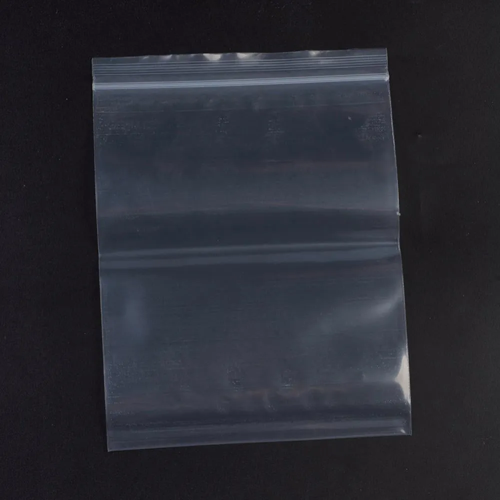 1 Bag Plastic Zip Lock Bags, Resealable Packaging Bags, Top Seal, Self Seal Bag, Rectangle, White, 20x15cm, Unilateral Thickness: 3.9 Mil(0.1mm), 100pcs/bag