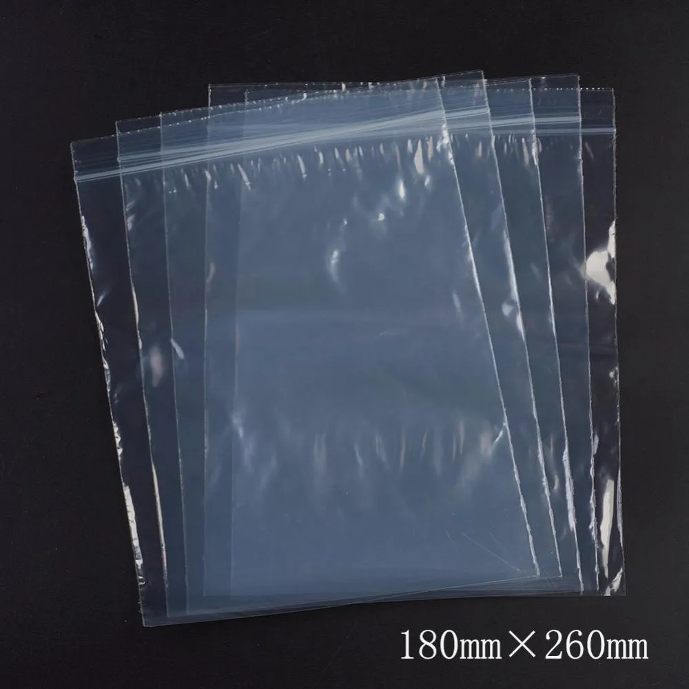 1 Bag Plastic Zip Lock Bags, Resealable Packaging Bags, Top Seal, Self Seal Bag, Rectangle, White, 26x18cm, Unilateral Thickness: 2.1 Mil(0.055mm), 100pcs/bag