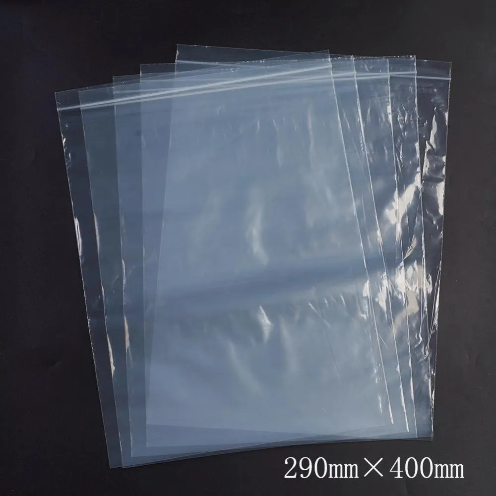1 Bag Plastic Zip Lock Bags, Resealable Packaging Bags, Top Seal, Self Seal Bag, Rectangle, White, 44x31.8cm, Unilateral Thickness: 2.1 Mil(0.055mm), Inner Measure: 31.7x41.9cm, 100pcs/bag