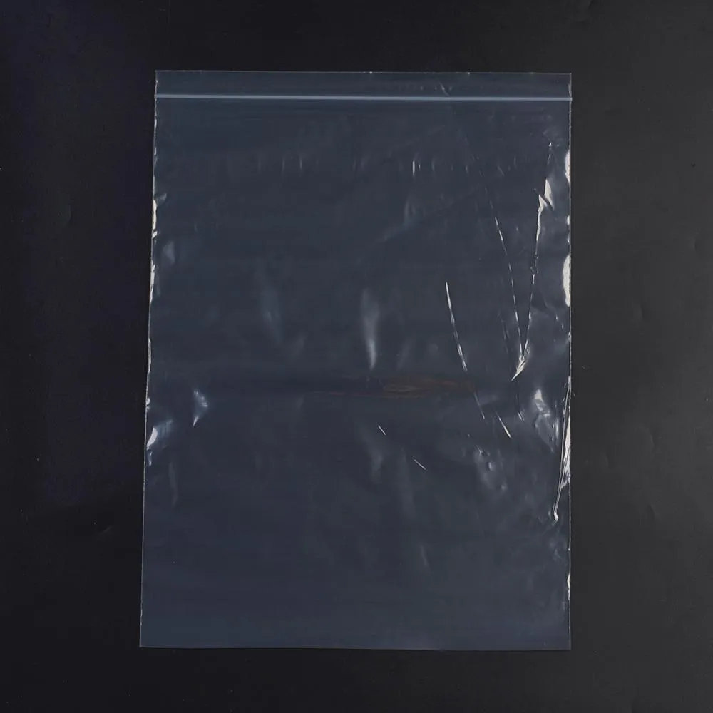 1 Bag Plastic Zip Lock Bags, Resealable Packaging Bags, Top Seal, Self Seal Bag, Rectangle, White, 44x31.8cm, Unilateral Thickness: 2.1 Mil(0.055mm), Inner Measure: 31.7x41.9cm, 100pcs/bag
