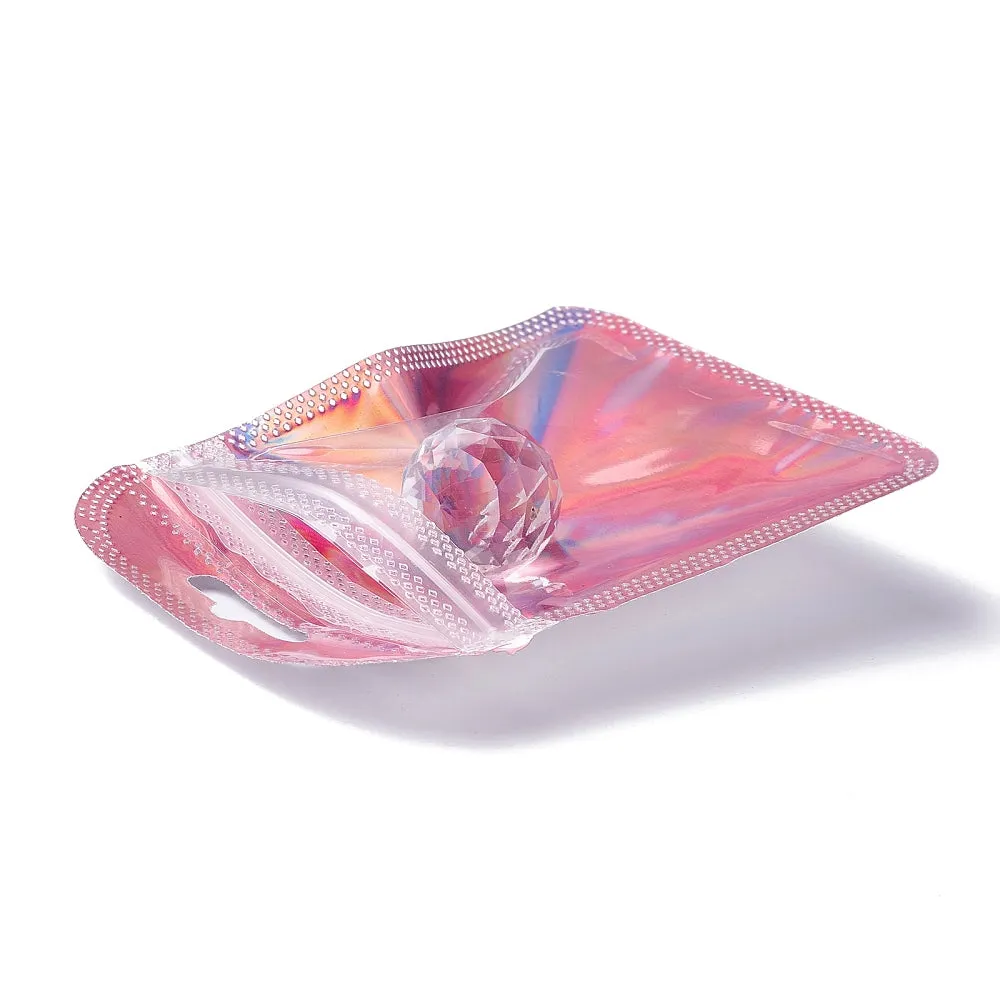 1 Bag PP Zip Lock Bags, Resealable Bags, Self Seal Bag, Rectangle, Pink, 11x7x0.2cm, about 50pcs/bag