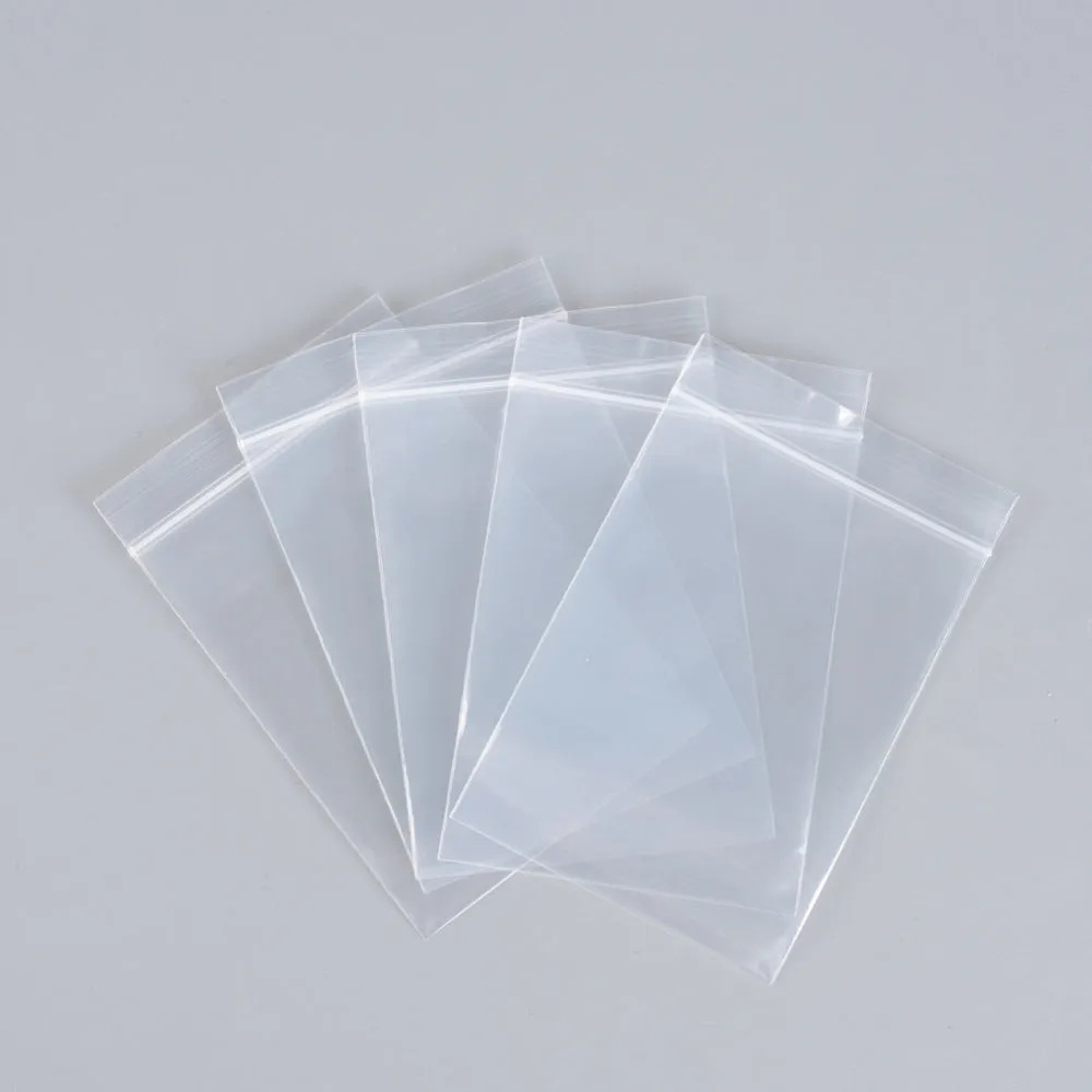 1 Group Polyethylene Zip Lock Bags, Resealable Packaging Bags, Top Seal, Self Seal Bag, Rectangle, Clear, 17x12cm, Unilateral Thickness: 2.9 Mil(0.075mm), 100pcs/group