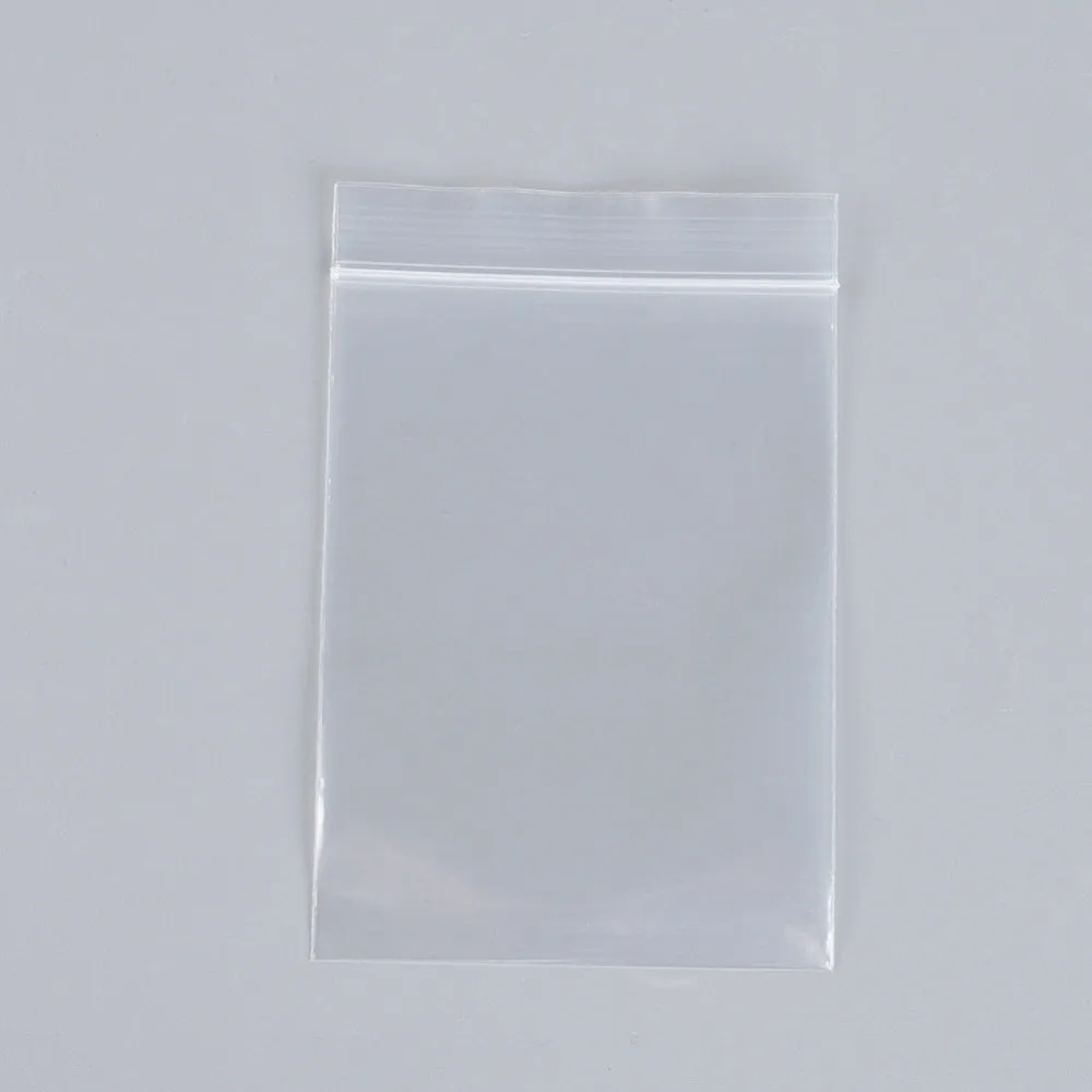 1 Group Polyethylene Zip Lock Bags, Resealable Packaging Bags, Top Seal, Self Seal Bag, Rectangle, Clear, 17x12cm, Unilateral Thickness: 2.9 Mil(0.075mm), 100pcs/group