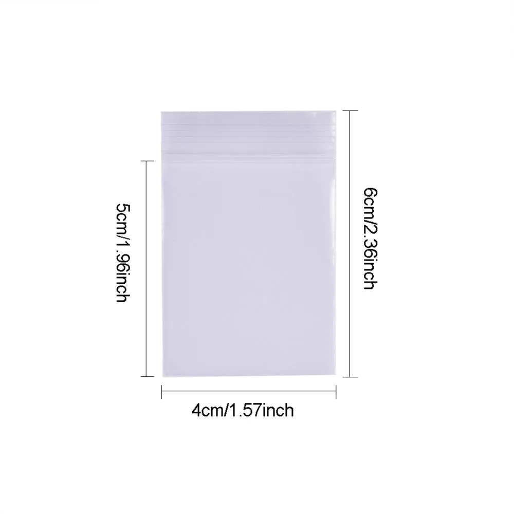 1 Set 200 Pack 3 Mil Clear Resealable Heavy Duty Plastic Reclosable Zipper Bags - 1.5 x 2.5(4 x 6cm) for Food Craft Storage