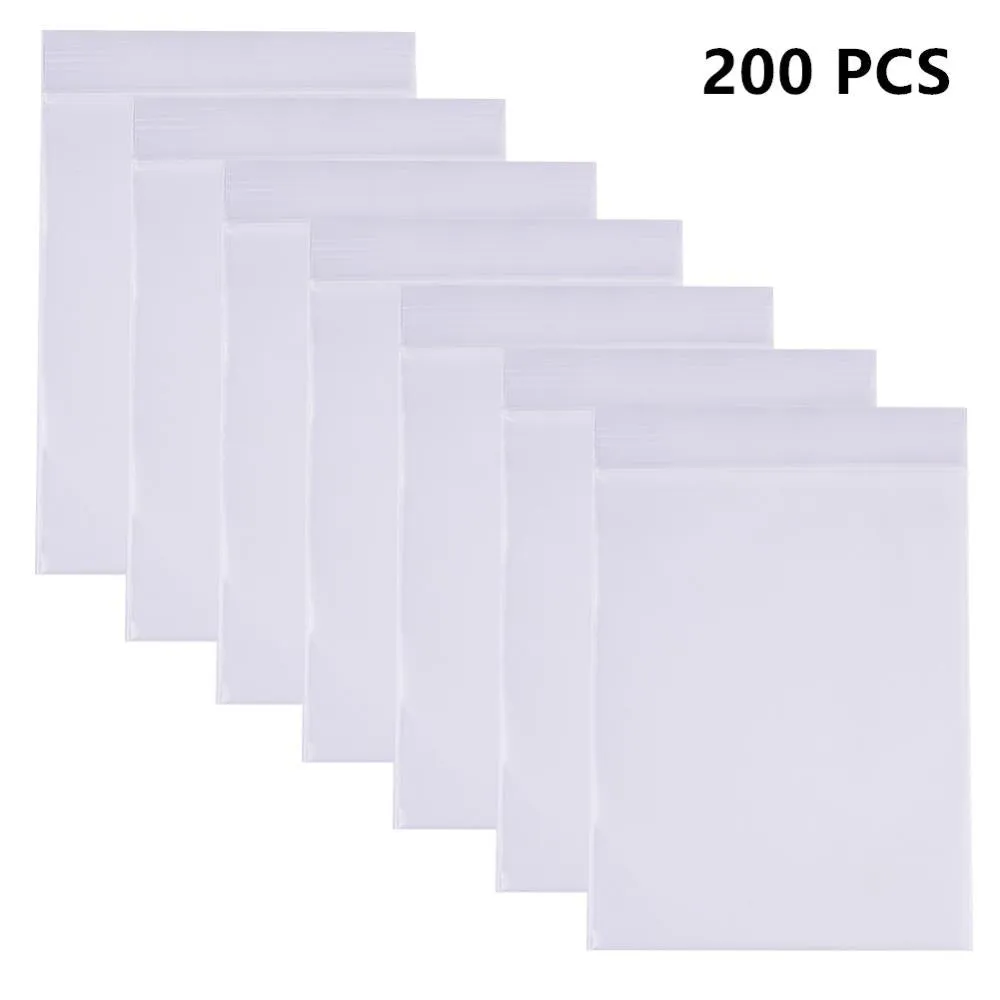 1 Set 200 Pack 3 Mil Clear Resealable Heavy Duty Plastic Reclosable Zipper Bags - 1.5 x 2.5(4 x 6cm) for Food Craft Storage