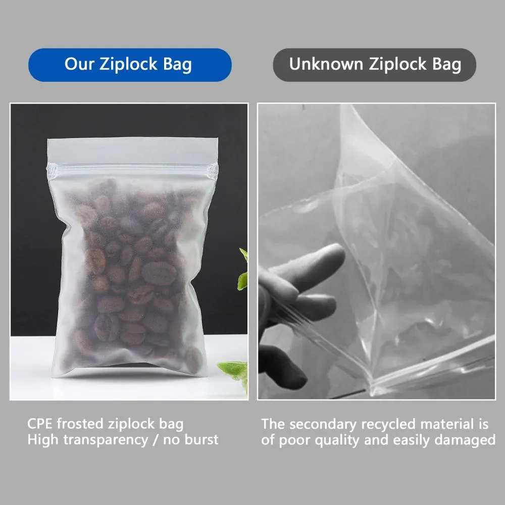 1 Set Frosted Plastic Zip Lock Bags, Disposable Bags, Strong, White, 9x6cm, Unilateral Thickness: 3.5 Mil(0.09mm), 150pcs/set
