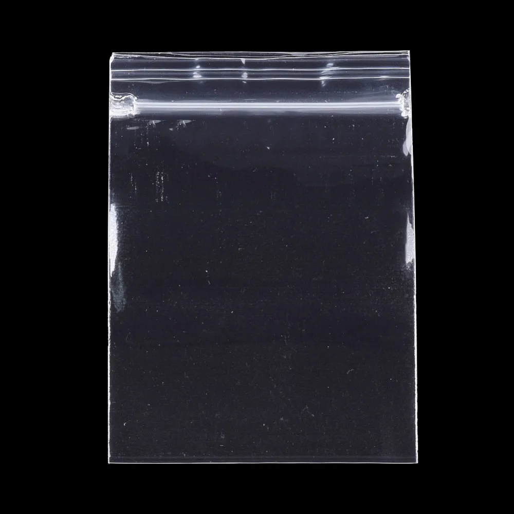 100 pc Polypropylene Zip Lock Bags, Top Seal, Resealable Bags, Self Seal Bag, Rectangle, Clear, 9.8x7cm, Unilateral Thickness: 2 Mil(0.05mm), Inner Measure: 8.5x7cm