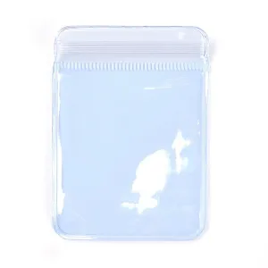 100 pc Rectangle PVC Zip Lock Bags, Resealable Packaging Bags, Self Seal Bag, Light Blue, 15x10cm, Unilateral Thickness: 4.5 Mil(0.115mm)
