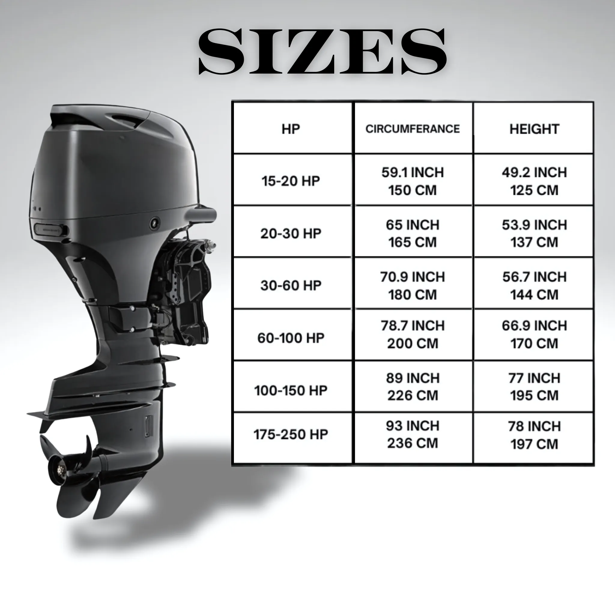 30-60HP Outboard Motor Cover – Heavy-Duty Protection for Your Boat Motor