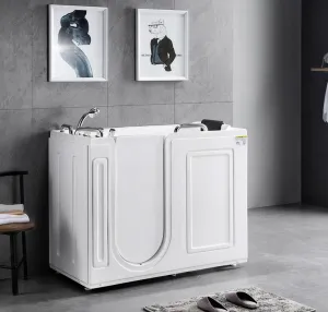 53 in. Acrylic Walk in Bathtub for Disabled Person,  - Left Side Door