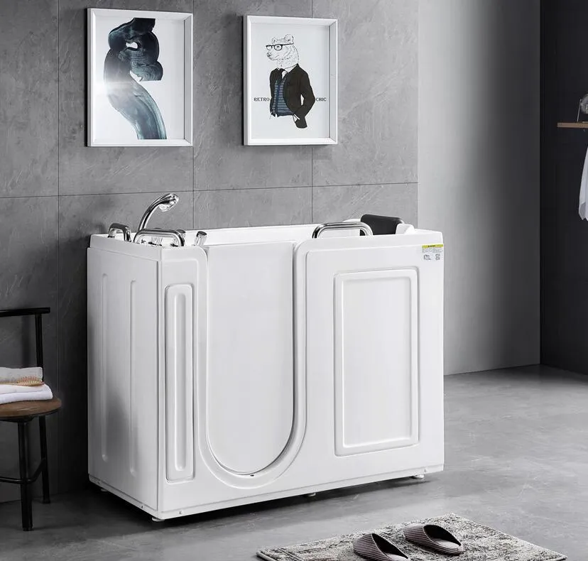 53 in. Acrylic Walk in Bathtub for Disabled Person,  - Left Side Door