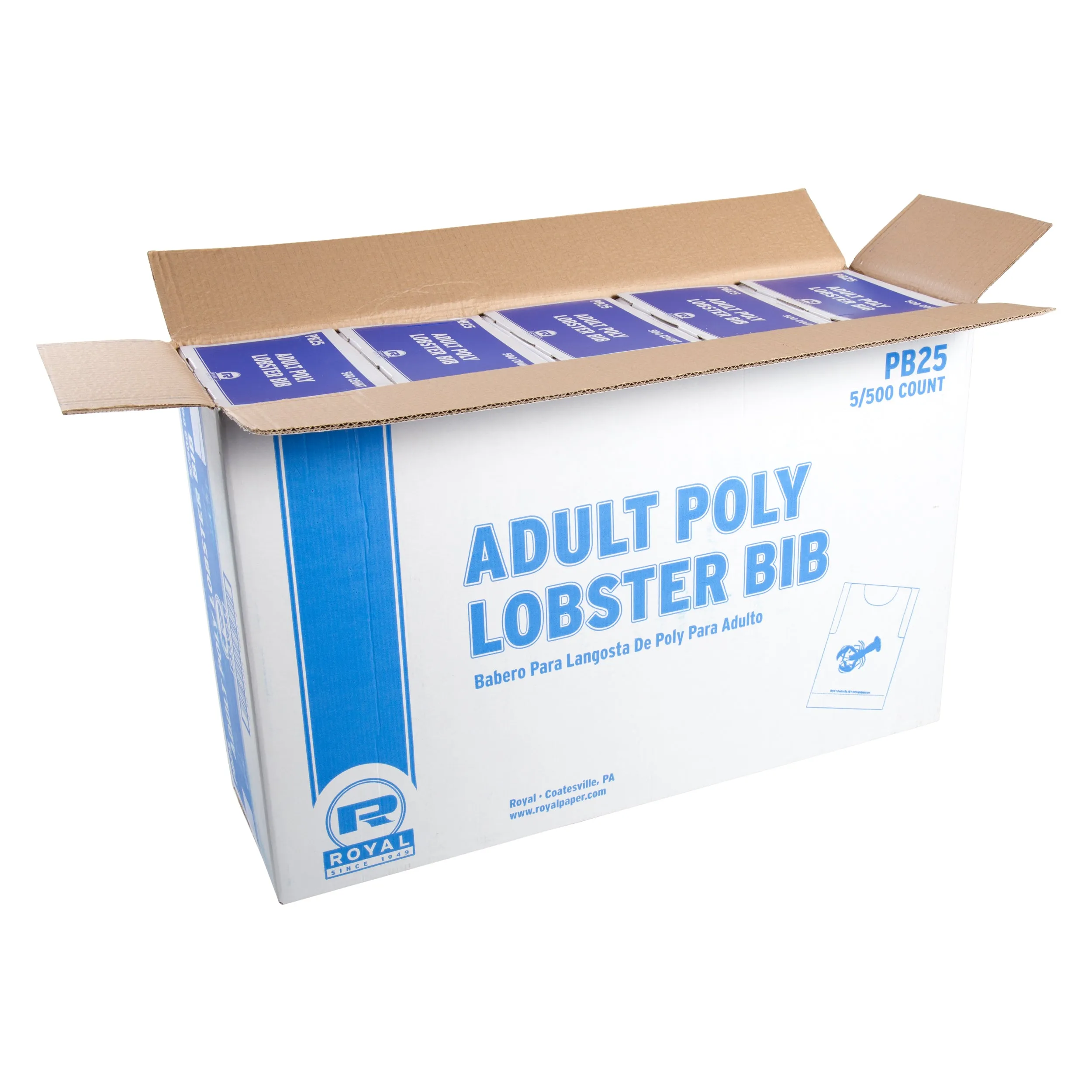Adult Poly Bibs with Lobster Design, 500 & 2,500