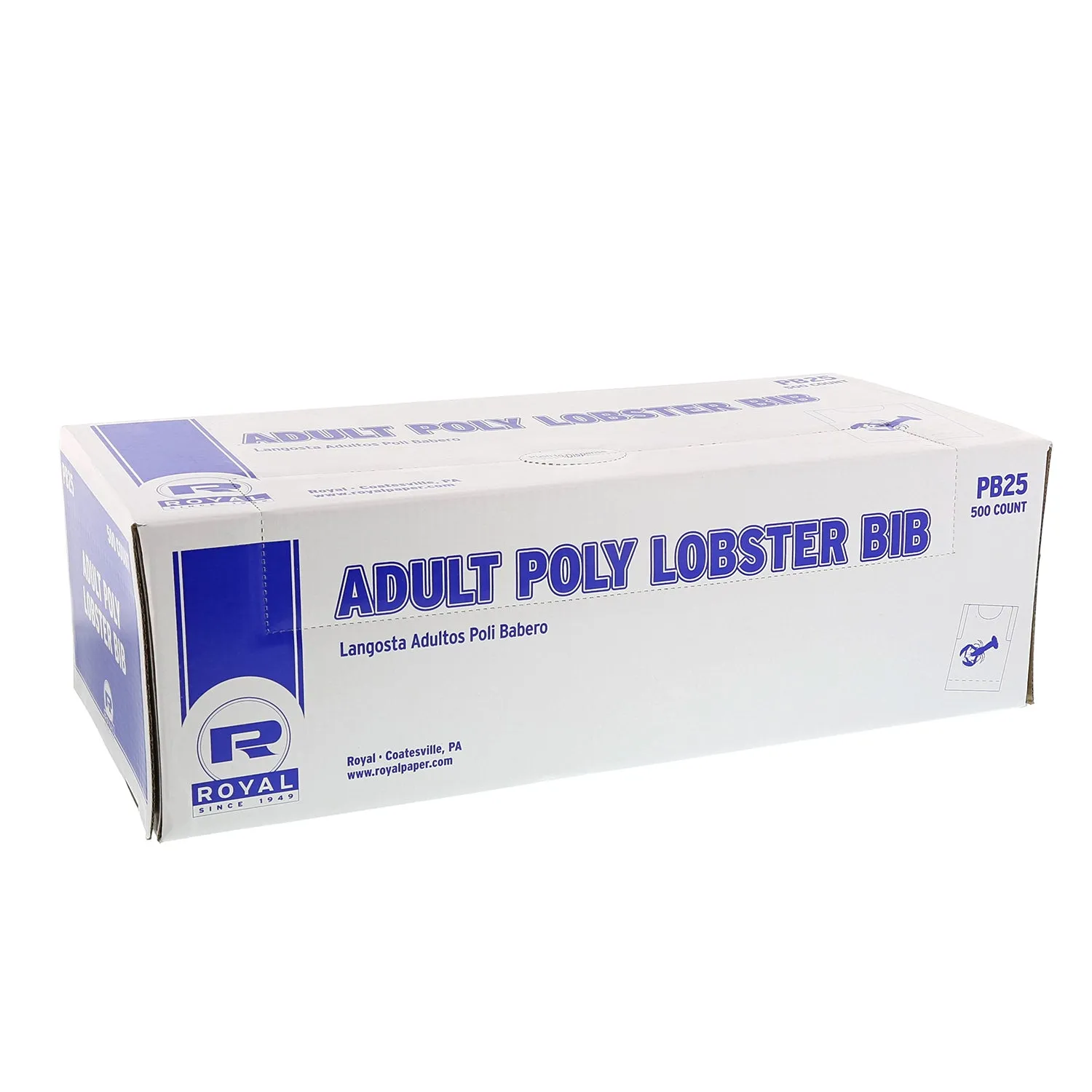 Adult Poly Bibs with Lobster Design, 500 & 2,500