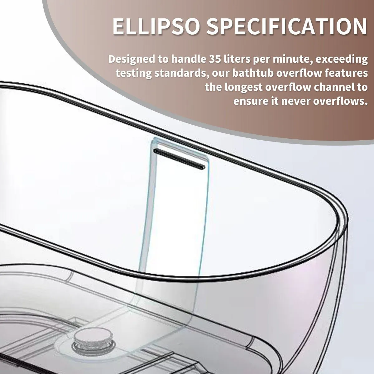 Allsumhome RockE 59" Imitation Natural Stone Freestanding Bathtub,Stone Touch,Black,Scratch-proof,cUPC Certified