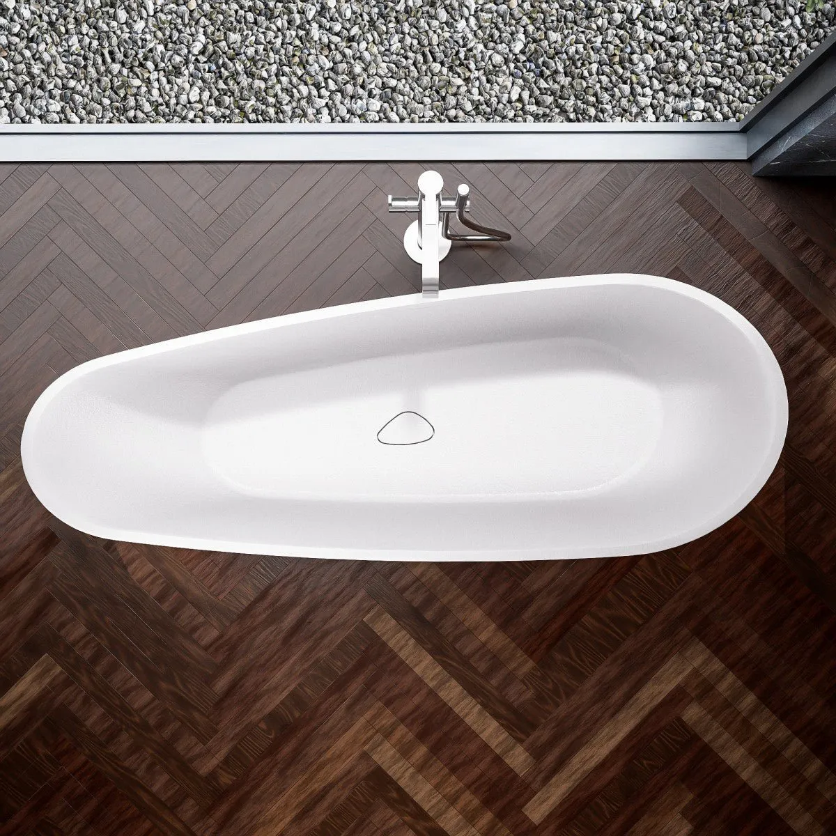 Allsumhome RockE 67" Imitation Natural Stone Freestanding Bathtub,Stone Touch,Prussian Blue,Scratch-proof,cUPC Certified,No Drain