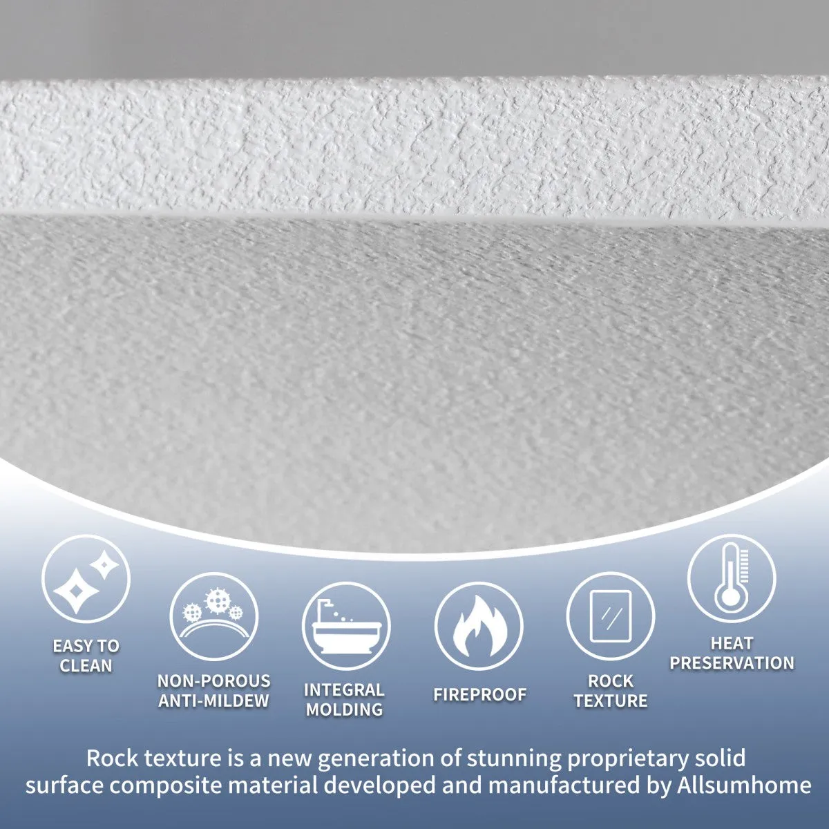 Allsumhome RockX 59" Imitation Natural Stone Freestanding Bathtub,Avocado green,Stone Touch,Scratch-proof,Large Overflow Port