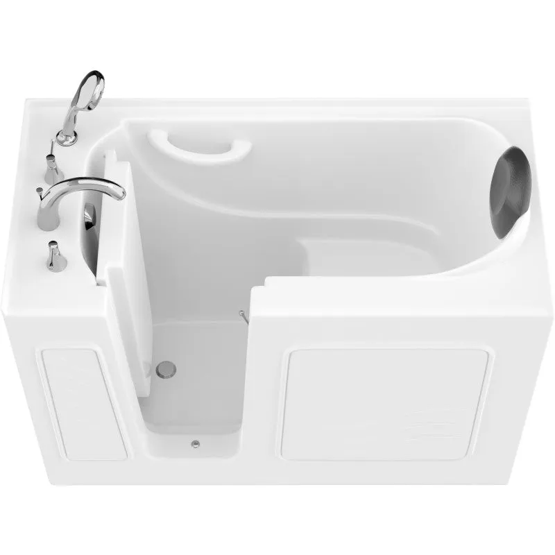 ANZZI 53 - 60 in. x 26 in. Left Drain Soaking Walk-in Tub in White