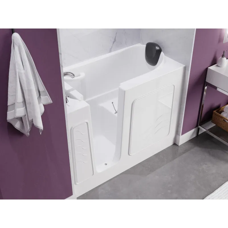 ANZZI 53 - 60 in. x 26 in. Left Drain Soaking Walk-in Tub in White