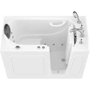ANZZI 53 - 60 in. x 26 in. Right Drain Whirlpool Jetted Walk-in Tub in White