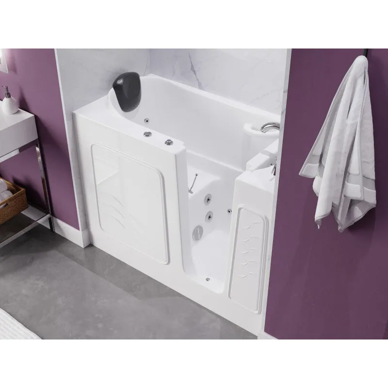 ANZZI 53 - 60 in. x 26 in. Right Drain Whirlpool Jetted Walk-in Tub in White