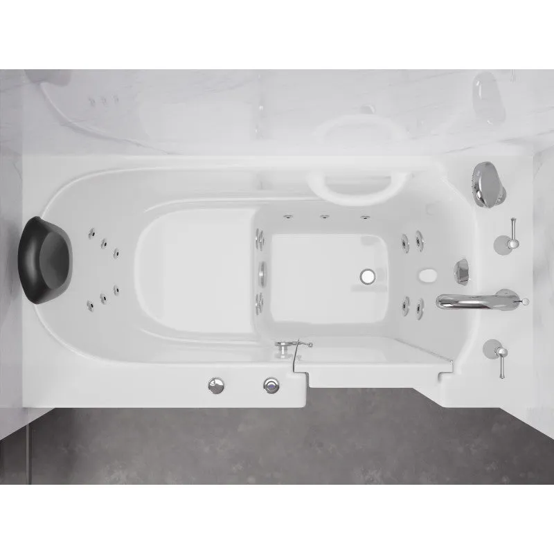ANZZI 53 - 60 in. x 26 in. Right Drain Whirlpool Jetted Walk-in Tub in White