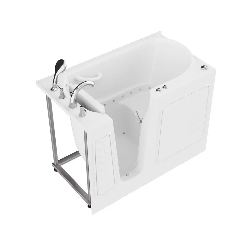 ANZZI Coupe Series 29 in. x 52 in. Left Drain Quick Fill Walk-In Air Tub in White