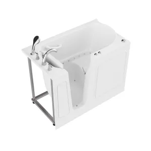 ANZZI Coupe Series 29 in. x 52 in. Left Drain Quick Fill Walk-In Air Tub in White