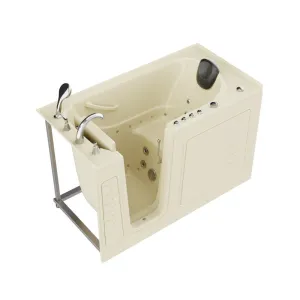 ANZZI Coupe Series 30 in. x 60 in. Left Drain Quick Fill Walk-In Whirlpool and Air Tub with Powered Fast Drain in Biscuit