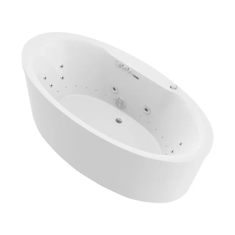 ANZZI Heidi 67 in. Whirlpool and Air Bath Tub in White