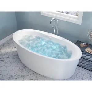ANZZI Heidi 67 in. Whirlpool and Air Bath Tub in White