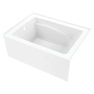 Aqua Eden 48-Inch Acrylic Rectangular 3-Wall Alcove Tub, Left Hand Drain