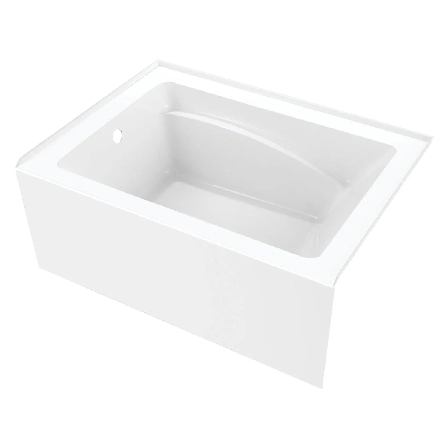 Aqua Eden 48-Inch Acrylic Rectangular 3-Wall Alcove Tub, Left Hand Drain
