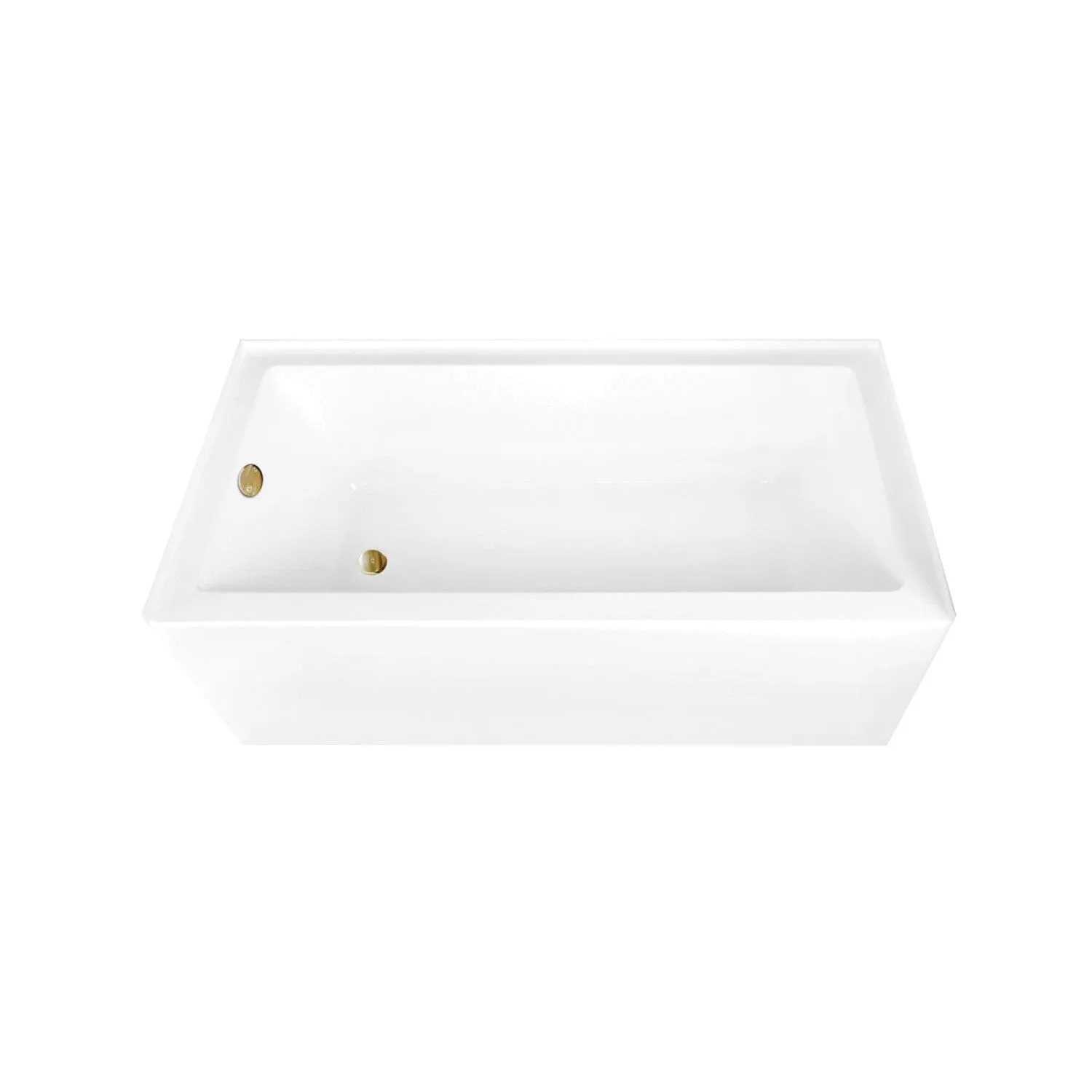 Aqua Eden 66-Inch Acrylic Rectangular 3-Wall Alcove Tub, Left Hand Drain