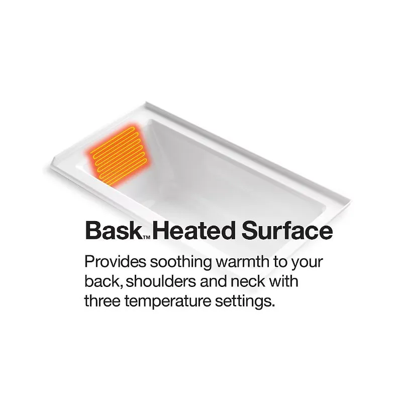 Archer 60" x 32" x 19" Drop-In Heated Surface Bathtub in White