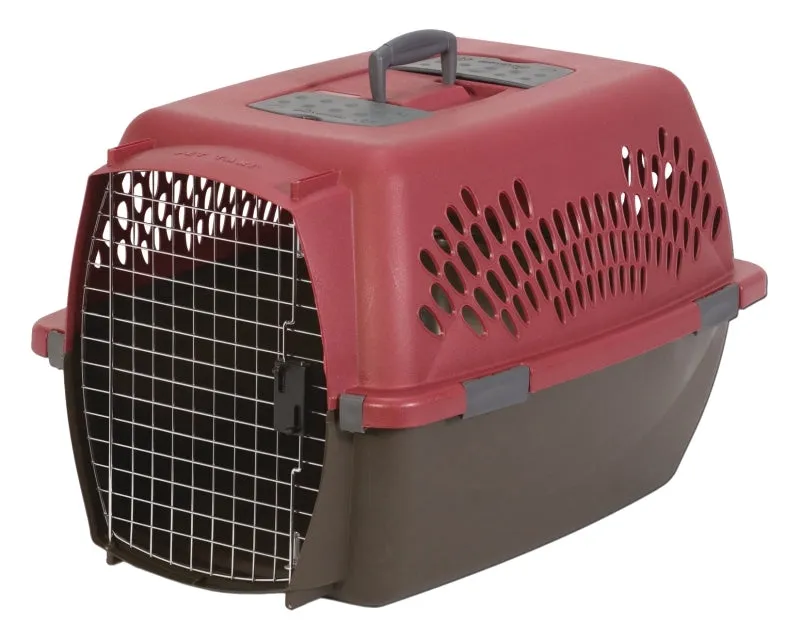 Aspenpet Pet Porter 21090 Fashion Pet Carrier, 26.2 in W, 18.6 in D, 16-1/2 in H, L, Plastic, Black/Deep Red :EA: QUANTITY: 1