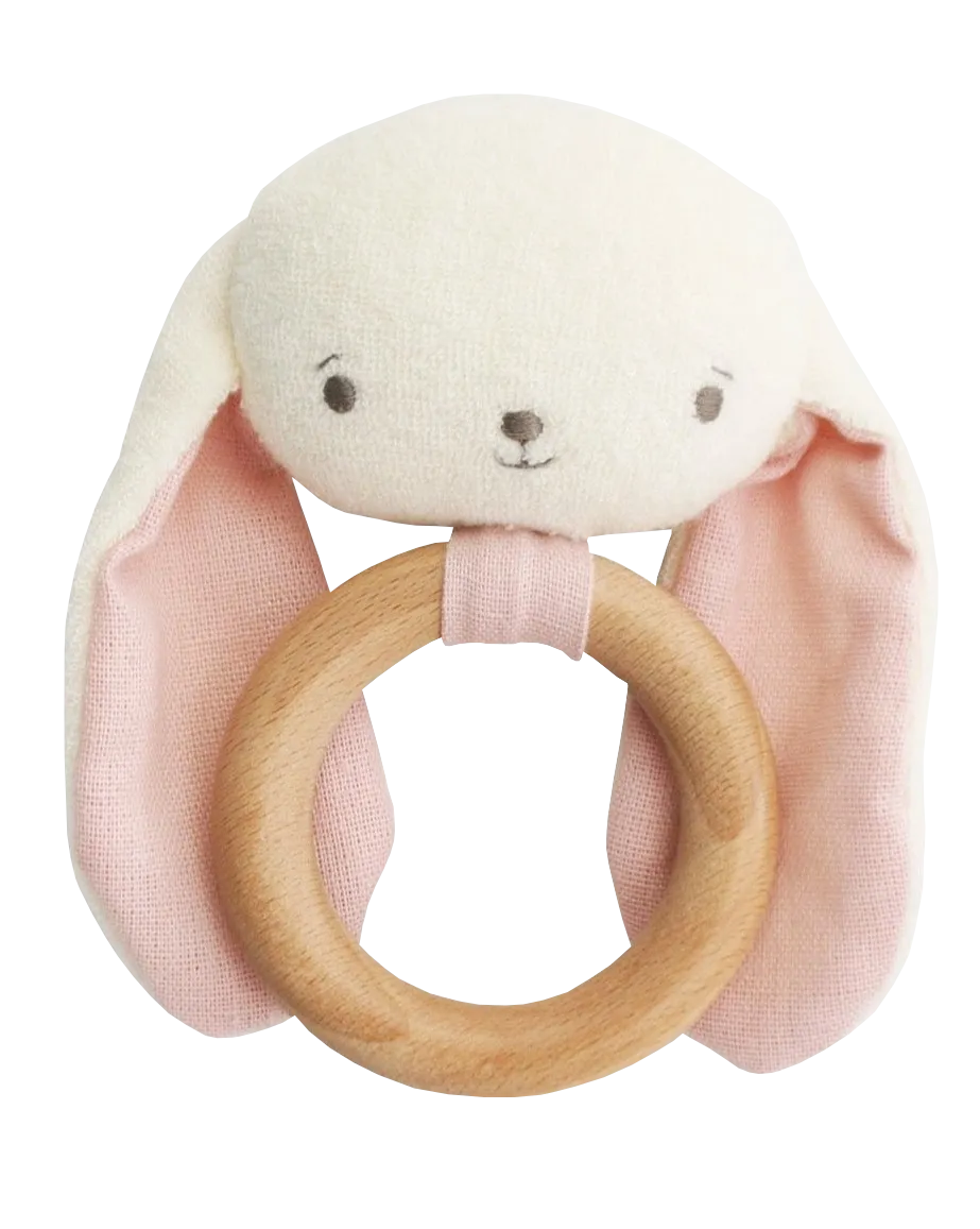 Baby Bunny Teether Rattle - Pink