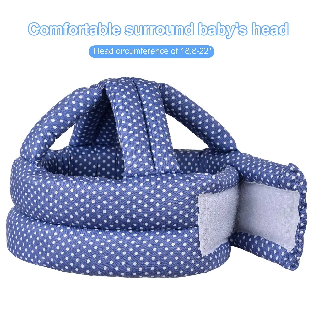 Baby Helmet, Baby Infant Head Helmet for Crawling, Baby Head Protector, Infant Safety Helmet & Walking Baby Helmet, for Age 6-36 months(A) Blue Dots