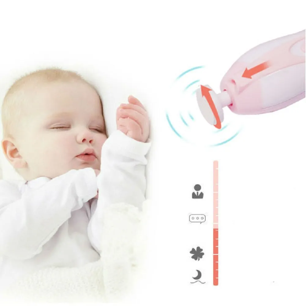 Baby Nail Clipper, Baby Nail File ,Upgraded Safe Baby Nail Clipper - Baby Electric Nail Trimmer Safe Baby Electric Nail Clippers for Newborn or Toddler Toes and Fingernails - Care Polish and Trim - Battery Operated (AA)—CS12083--Pink