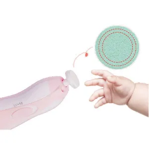 Baby Nail File Electric Trimmer Baby Electric Nail Trimmer Safe Infant Nail Clipper Kit Cutter Polish for Infant Newborns Toddlers Fingernails and Toes Electric Baby Nail Manicure and Pedicure Kit with Front LED light—CS12083--Pink