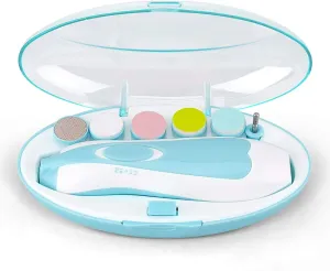 Baby Nail File, RIGHTWELL Electric Baby Nail Clipper with LED Front Light - Safe and Quiet, Baby Nail Trimmer with 6 Grinding Heads for Newborn, Infant Toddler Kids