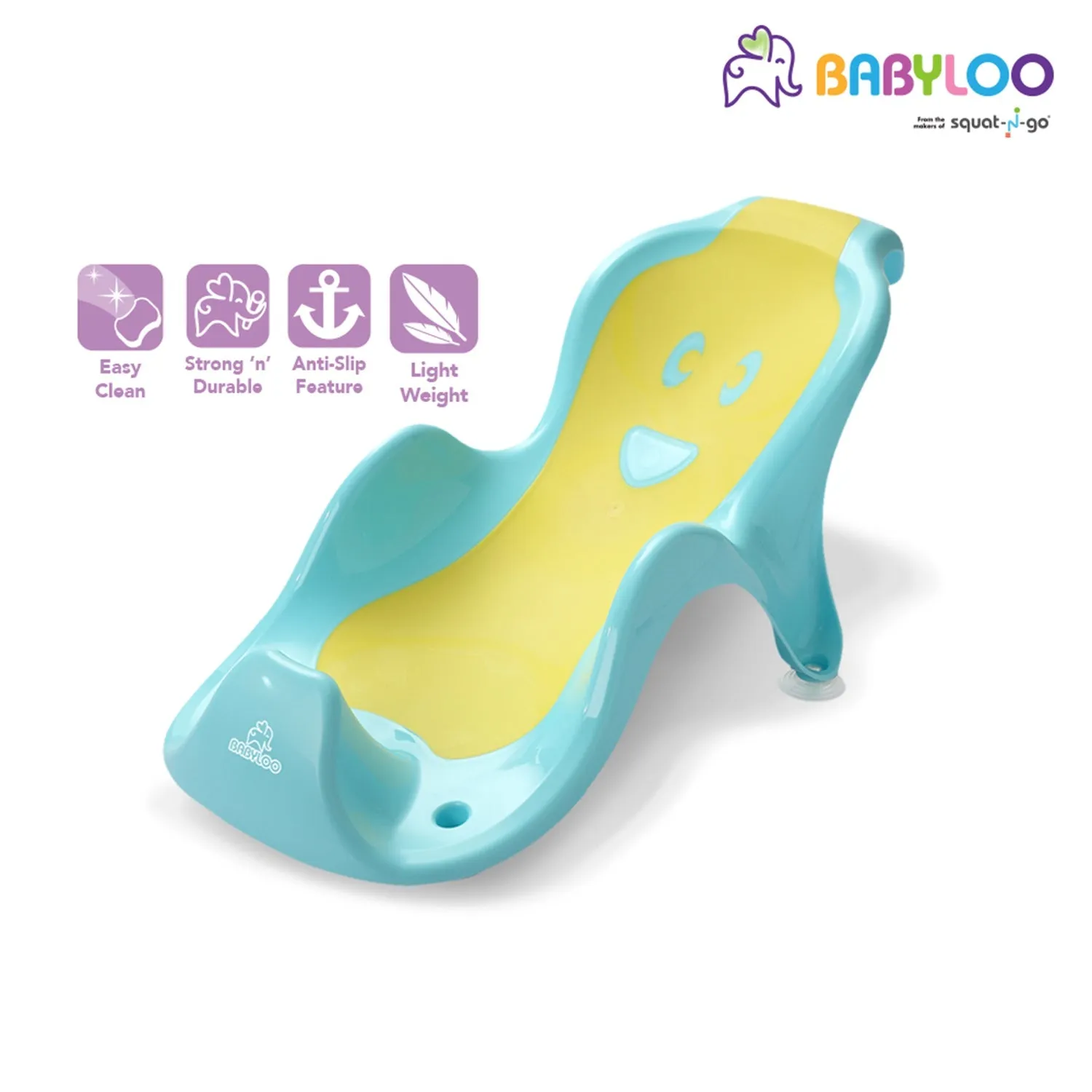 Babyloo Smilee Infant Bathtub Cradle for Standard and Babyloo Bathing Tubs, Blue