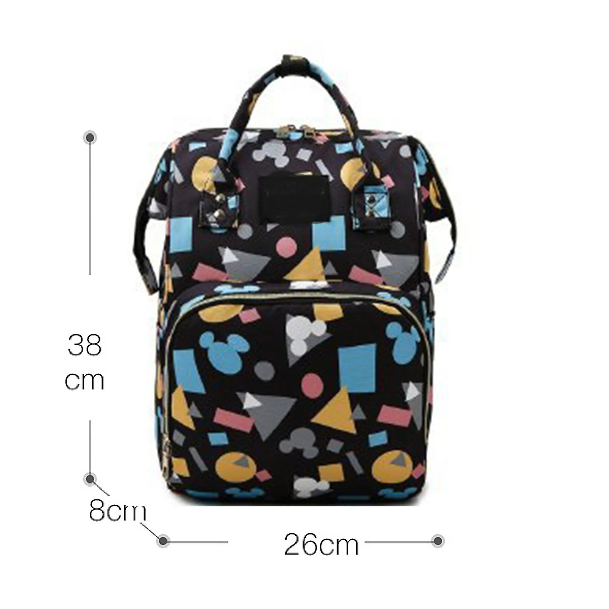Babymoon Mother Diaper Bag Lightweight Multifunctional Travel Unisex Diaper Backpack | Black Mickey