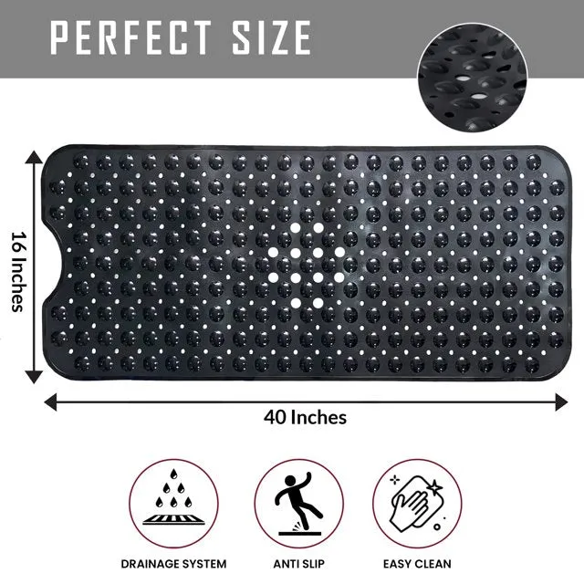 Bath Tub Mat Non-Slip 40 x 16 Inch - Bathtub Shower Safety Mat