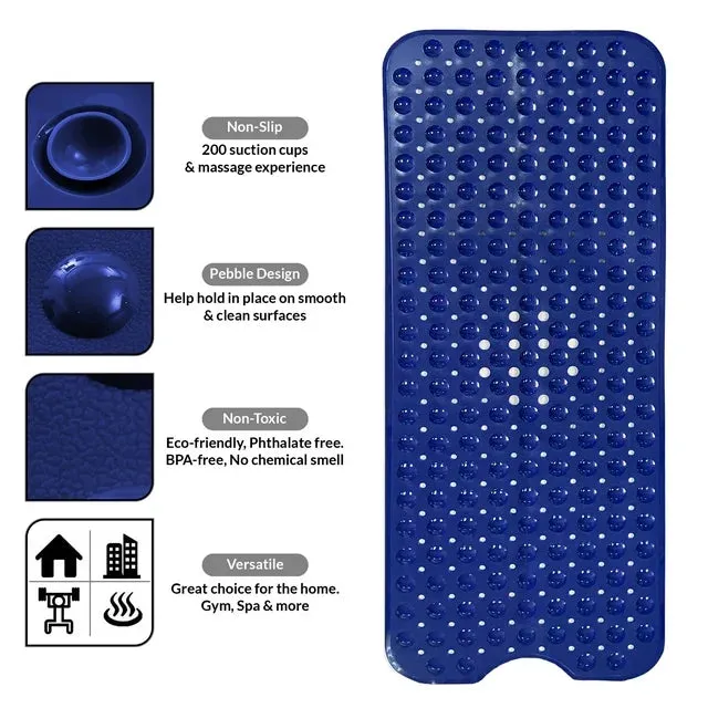 Bath Tub Mat Non-Slip 40 x 16 Inch - Bathtub Shower Safety Mat