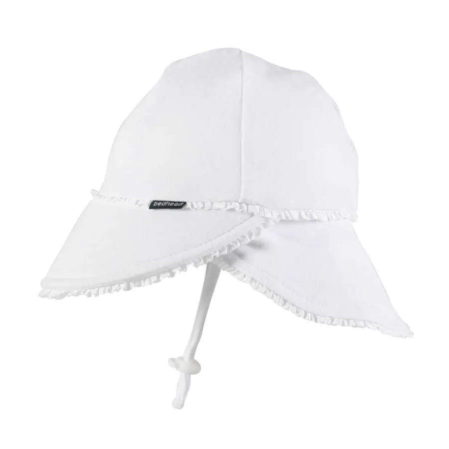 BEDHEAD LEGIONNAIRE HAT RUFFLE TRIM WHITE